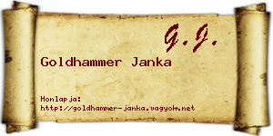 Goldhammer Janka névjegykártya